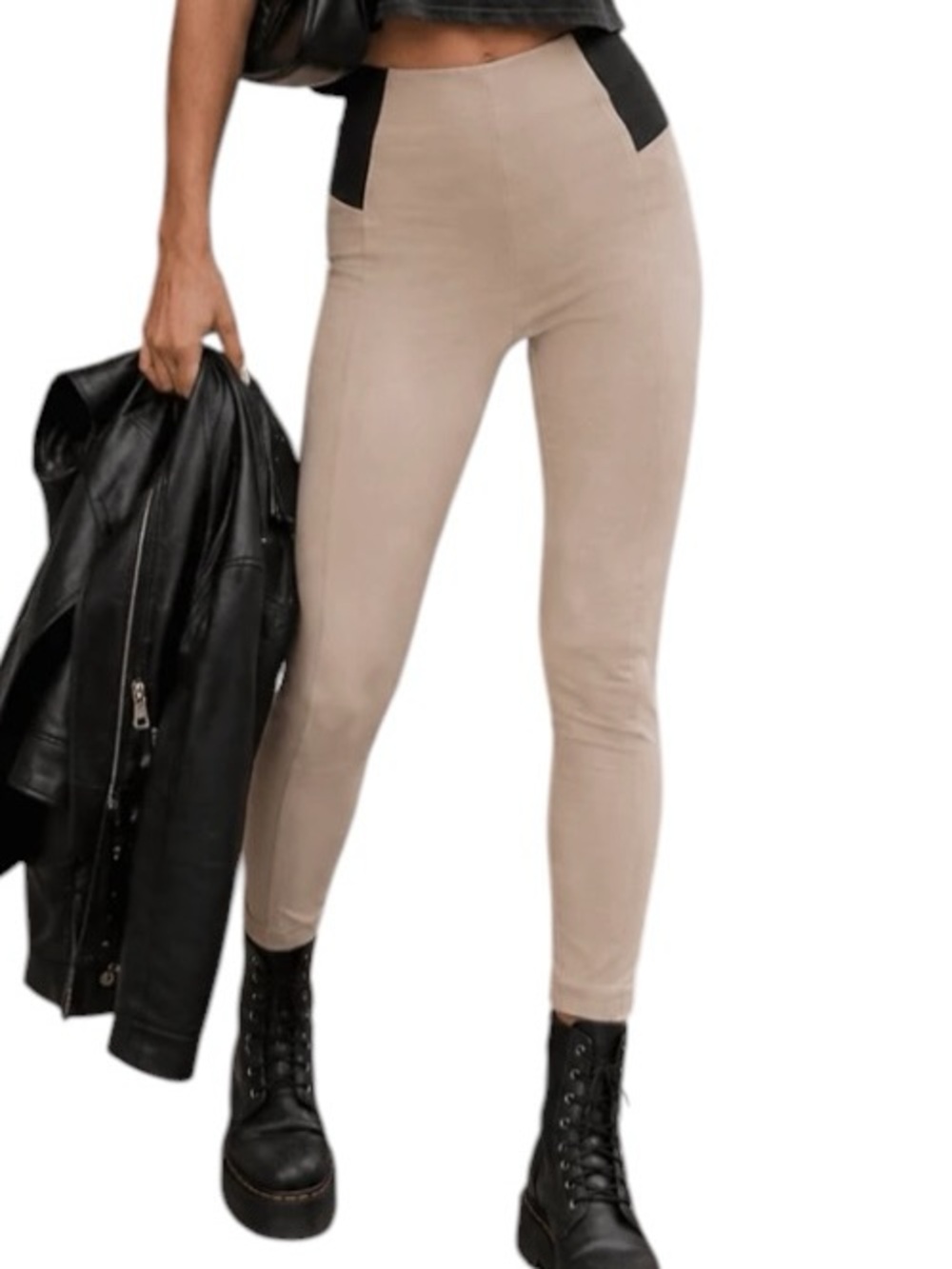 0530:  NINA ROSSI NWT SLIM LEG PANTS TAUPE KHAKI (H20)